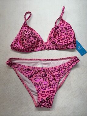 Cupshe Hot Pink Leopard Print Bikini Set